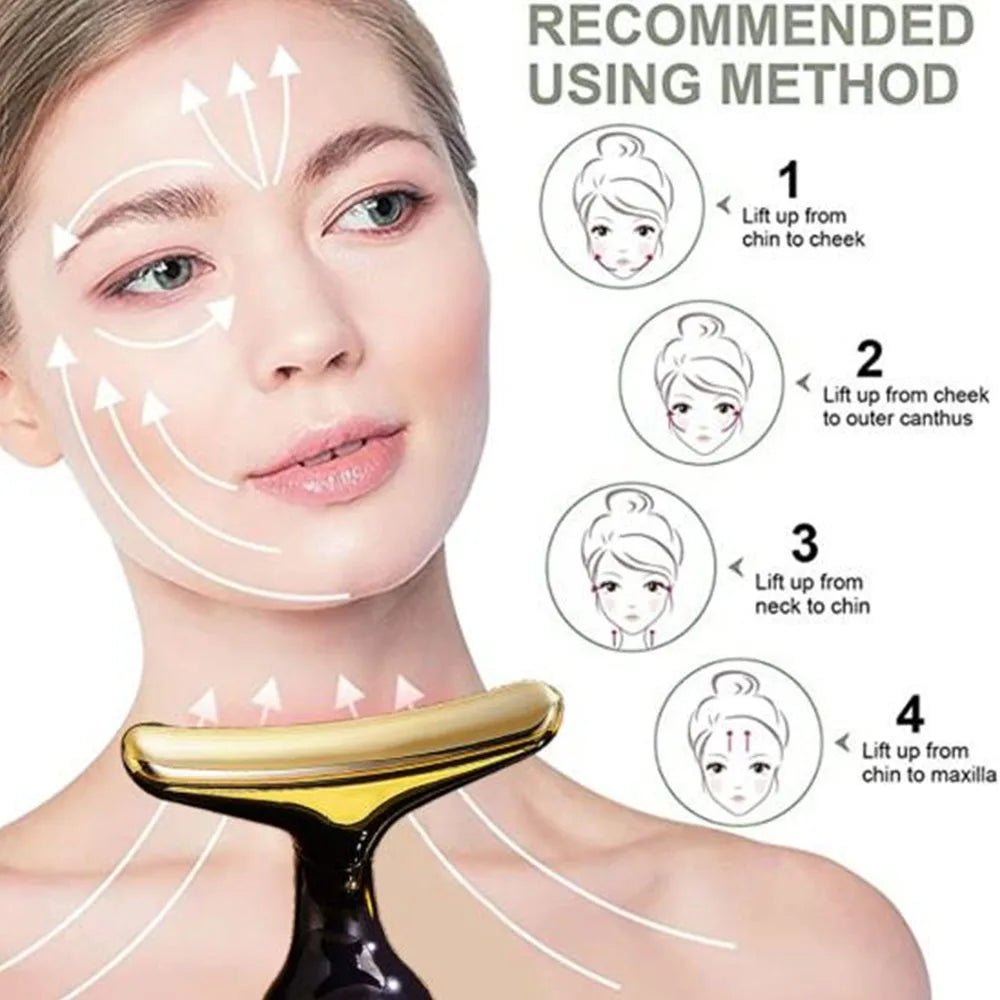 3 - in - 1 Face Massager V - Line Lifting & Anti - Aging Black - Maison Royale Étoile
