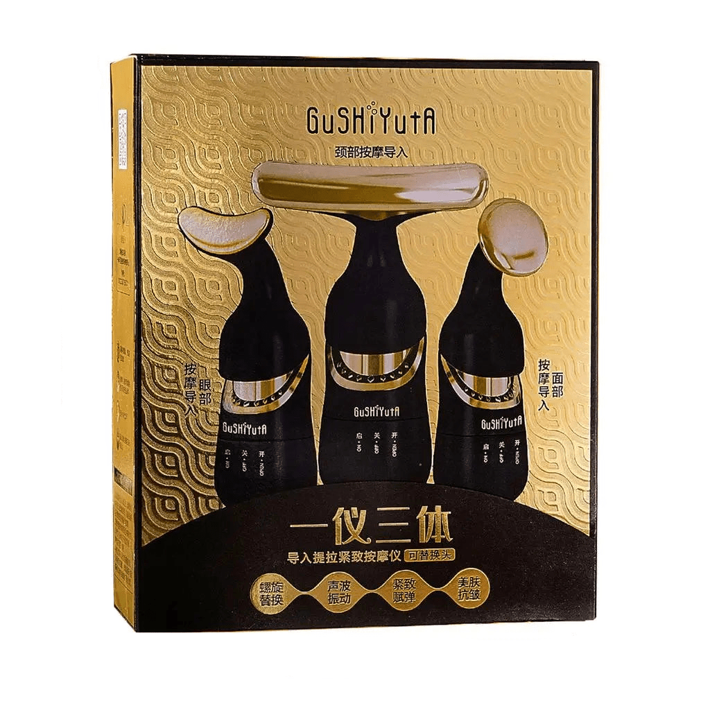3 - in - 1 Face Massager V - Line Lifting & Anti - Aging Black - Maison Royale Étoile