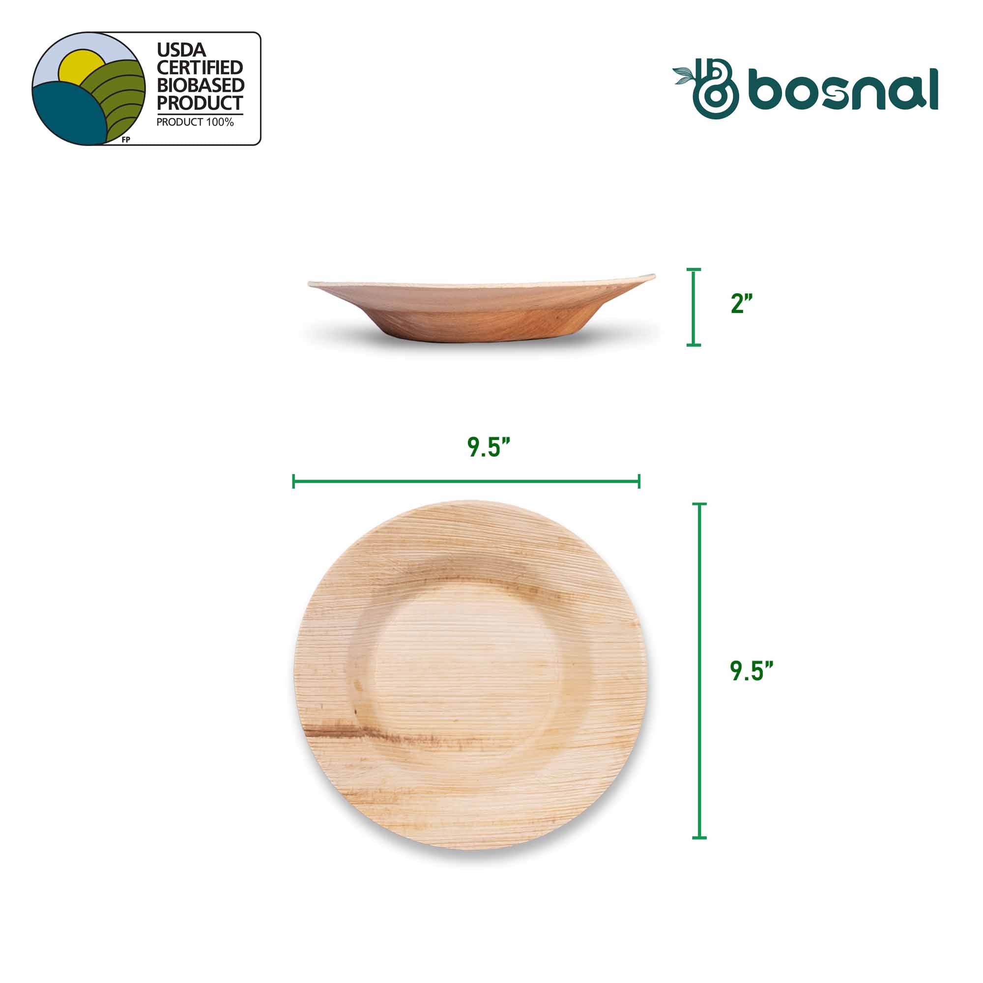 Bosnal - Palm Leaf Biodegradable Bowls, 9.5 inch Round Soup Bowl - Maison Royale Étoile