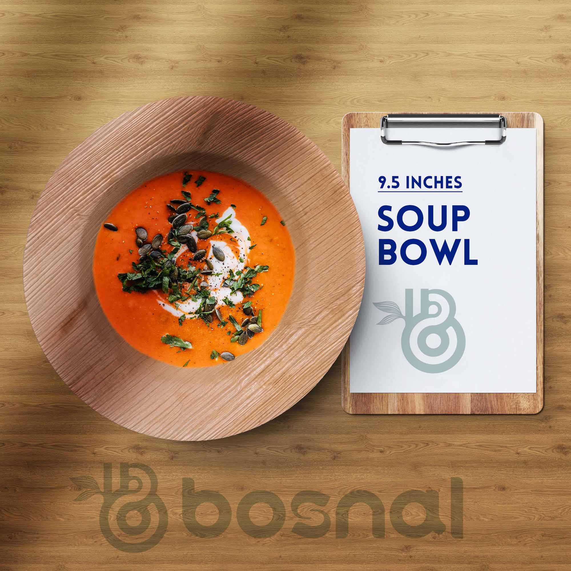 Bosnal - Palm Leaf Biodegradable Bowls, 9.5 inch Round Soup Bowl - Maison Royale Étoile