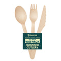 Bosnal – Wooden Disposable Cutlery Set, 6.5 inch, 100 Pcs, Birch Wood Spoons, Forks & Knives - Maison Royale Étoile
