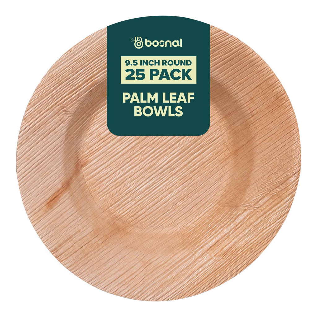 Bosnal - Palm Leaf Biodegradable Bowls, 9.5 inch Round Soup Bowl - Maison Royale Étoile