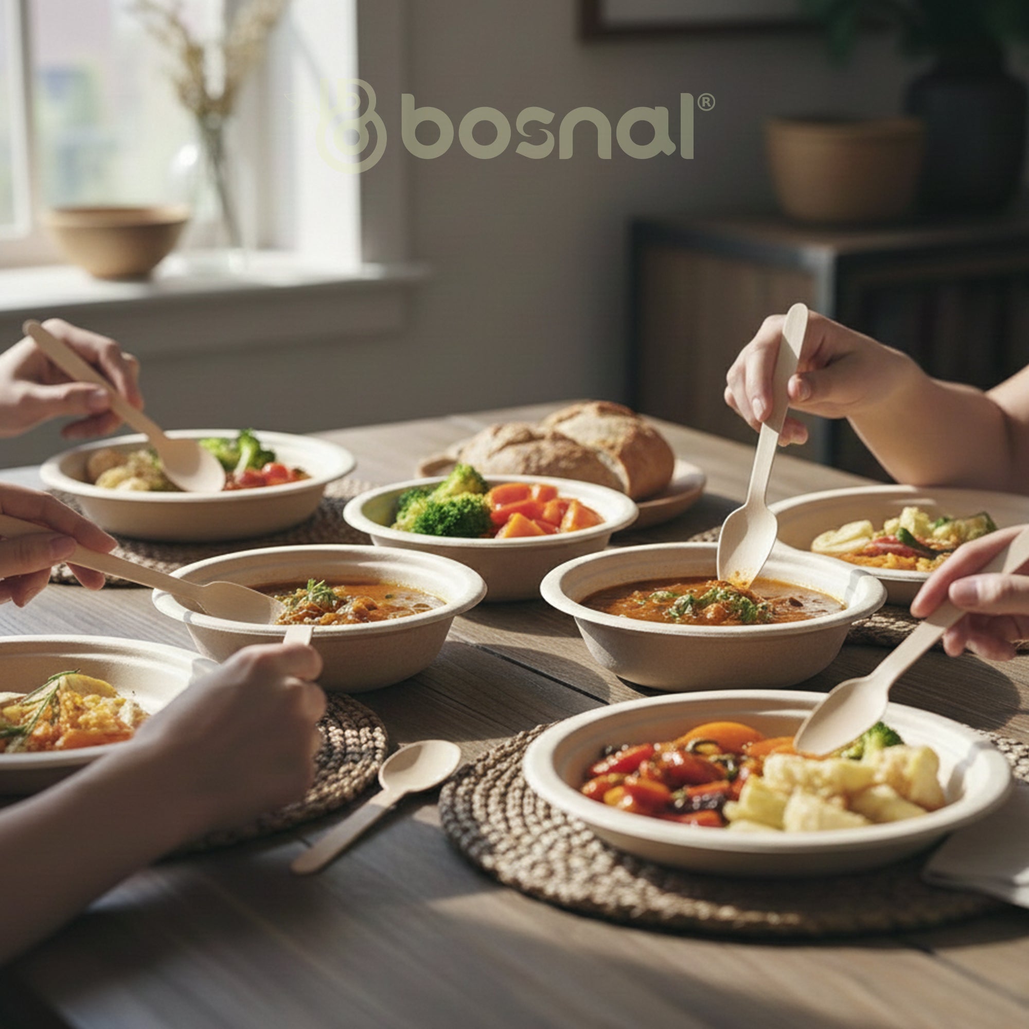 Bosnal – Wooden Disposable Cutlery Set, 6.5 inch, 100 Pcs, Birch Wood Spoons, Forks & Knives - Maison Royale Étoile