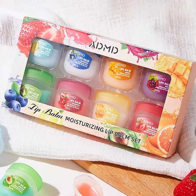 8pcs/box Fruits Lip Balm Sets Moisturizing Lipstick Makeup Base Moisturizer Lip Balm Anti - Cracking Lips Skin Care - Maison Royale Étoile