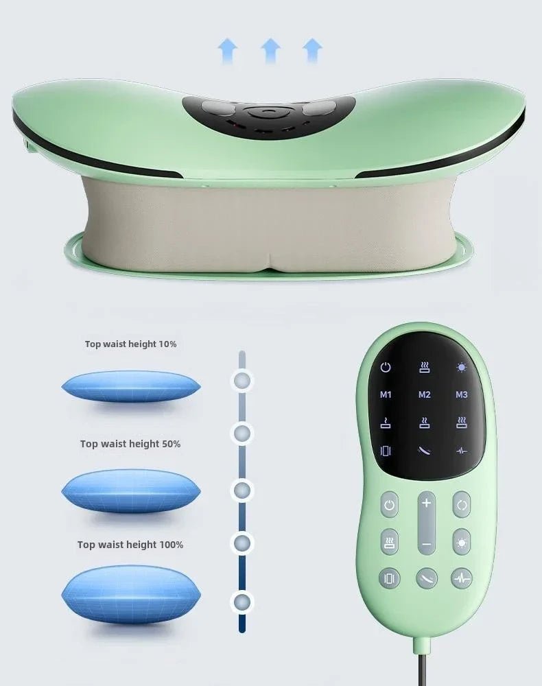 Rechargeable Electric Lumbar Traction Massager Adjustable Vibration Green - Maison Royale Étoile