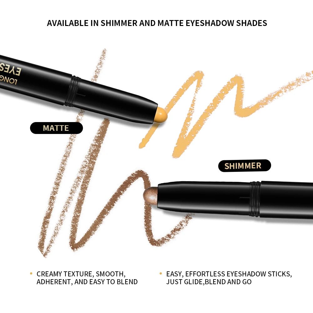 03 desert - 12 Colors Eyeshadow Pencil Stick Shimmer And Matte Waterproof Metallic Glitter Eye Shadow Highlighter Pencil Eyeshadow Cosmetics - Maison Royale Étoile