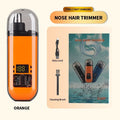 orange - 2 In 1 Electric Portable Ear And Nose Hair Trimmer Clipper 2024 Professional Painless Portable Eyebrow For Men - Maison Royale Étoile