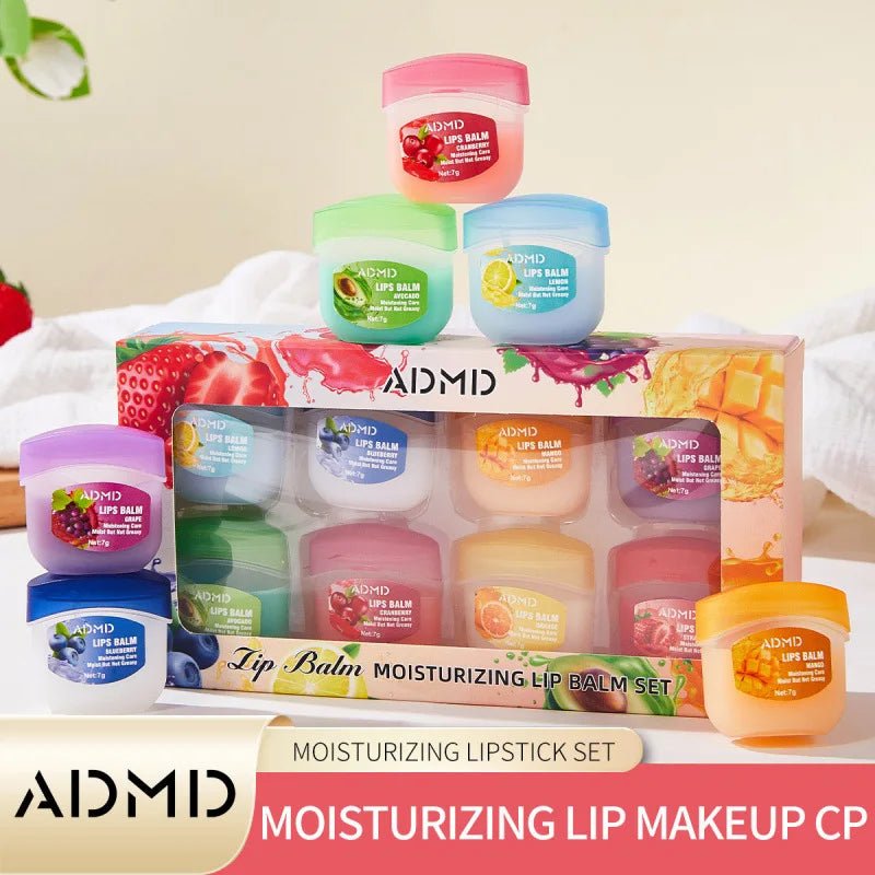8pcs/box Fruits Lip Balm Sets Moisturizing Lipstick Makeup Base Moisturizer Lip Balm Anti - Cracking Lips Skin Care - Maison Royale Étoile