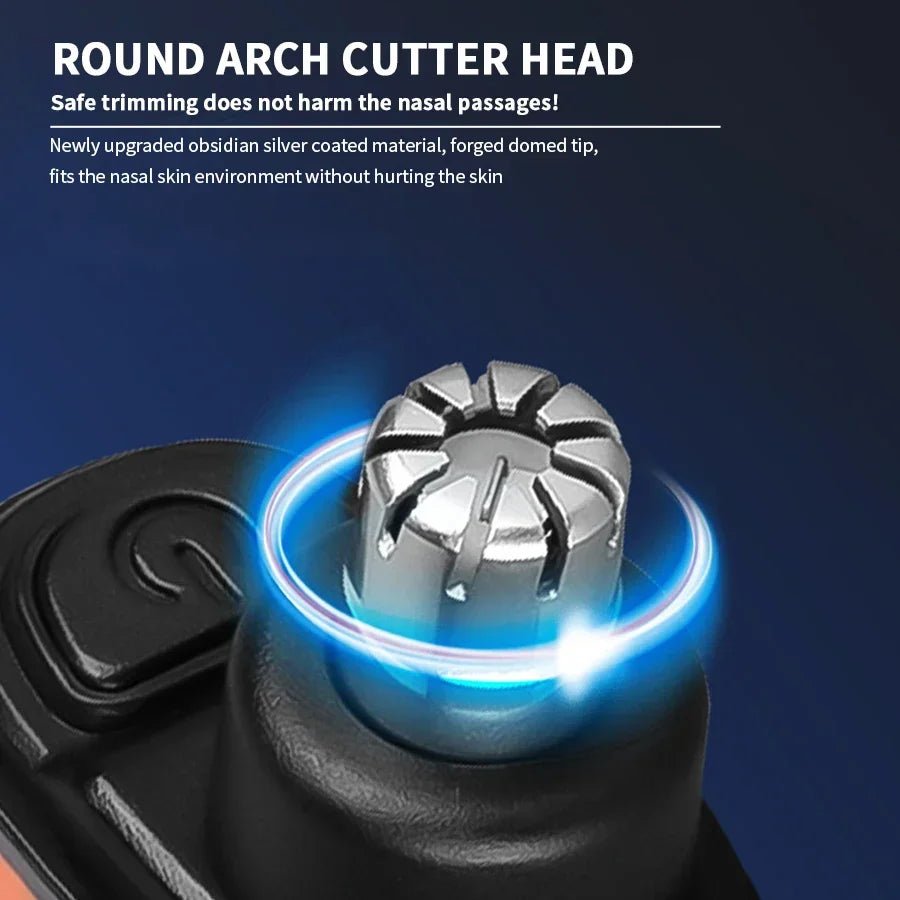 orange - 2 In 1 Electric Portable Ear And Nose Hair Trimmer Clipper 2024 Professional Painless Portable Eyebrow For Men - Maison Royale Étoile