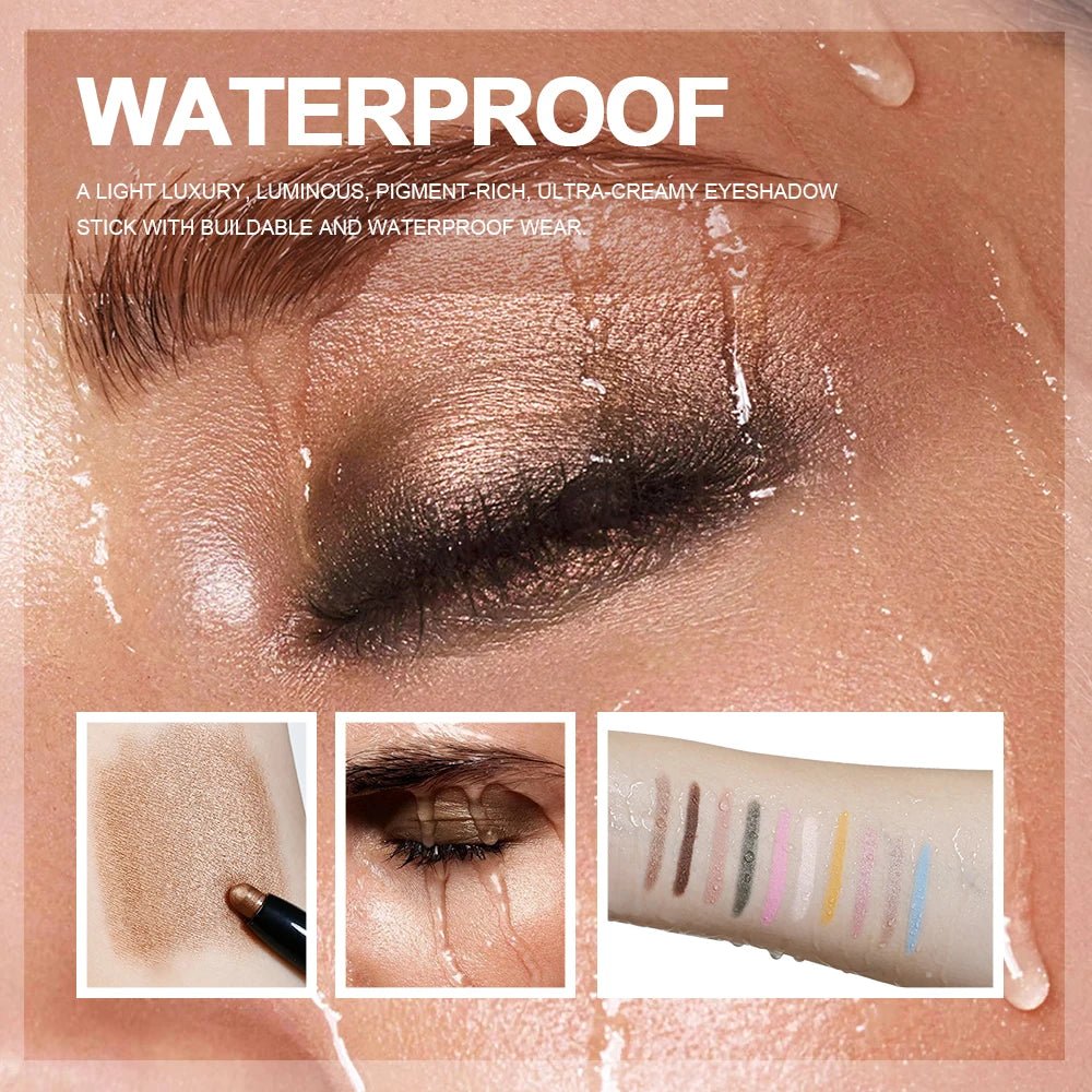 03 desert - 12 Colors Eyeshadow Pencil Stick Shimmer And Matte Waterproof Metallic Glitter Eye Shadow Highlighter Pencil Eyeshadow Cosmetics - Maison Royale Étoile