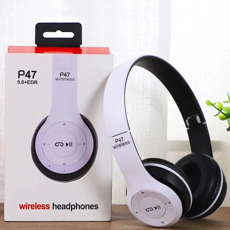 Red - Handsfree Wireless Headphones Noise Canceling Headphone Earphone P47 headset Bluetooth Head Phone for iPhone Huawei Samsung S22 - Maison Royale Étoile