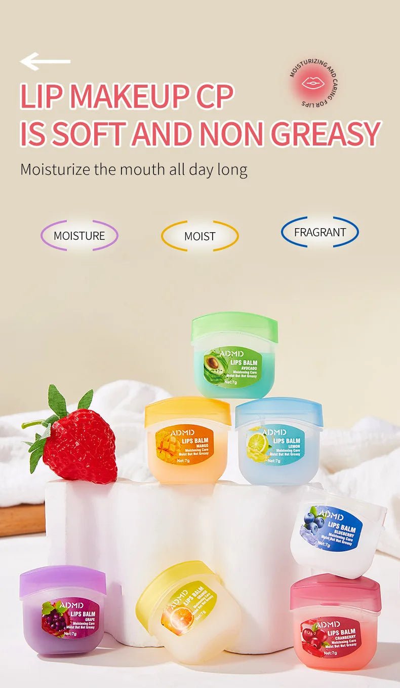 8pcs/box Fruits Lip Balm Sets Moisturizing Lipstick Makeup Base Moisturizer Lip Balm Anti - Cracking Lips Skin Care - Maison Royale Étoile