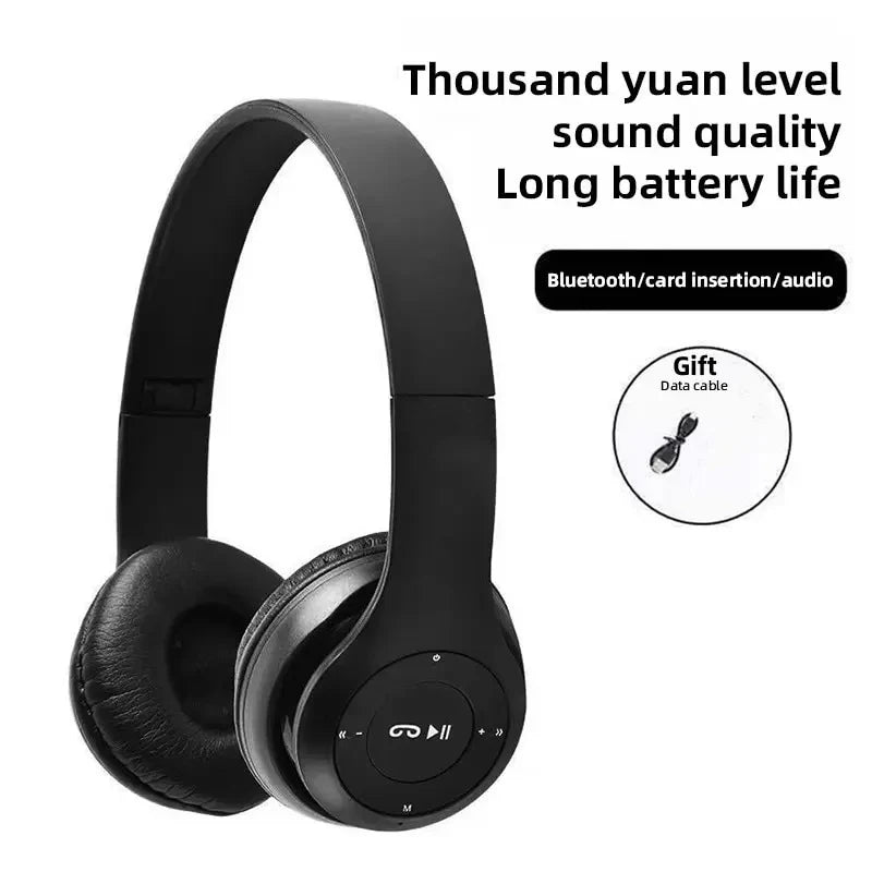 Red - Handsfree Wireless Headphones Noise Canceling Headphone Earphone P47 headset Bluetooth Head Phone for iPhone Huawei Samsung S22 - Maison Royale Étoile