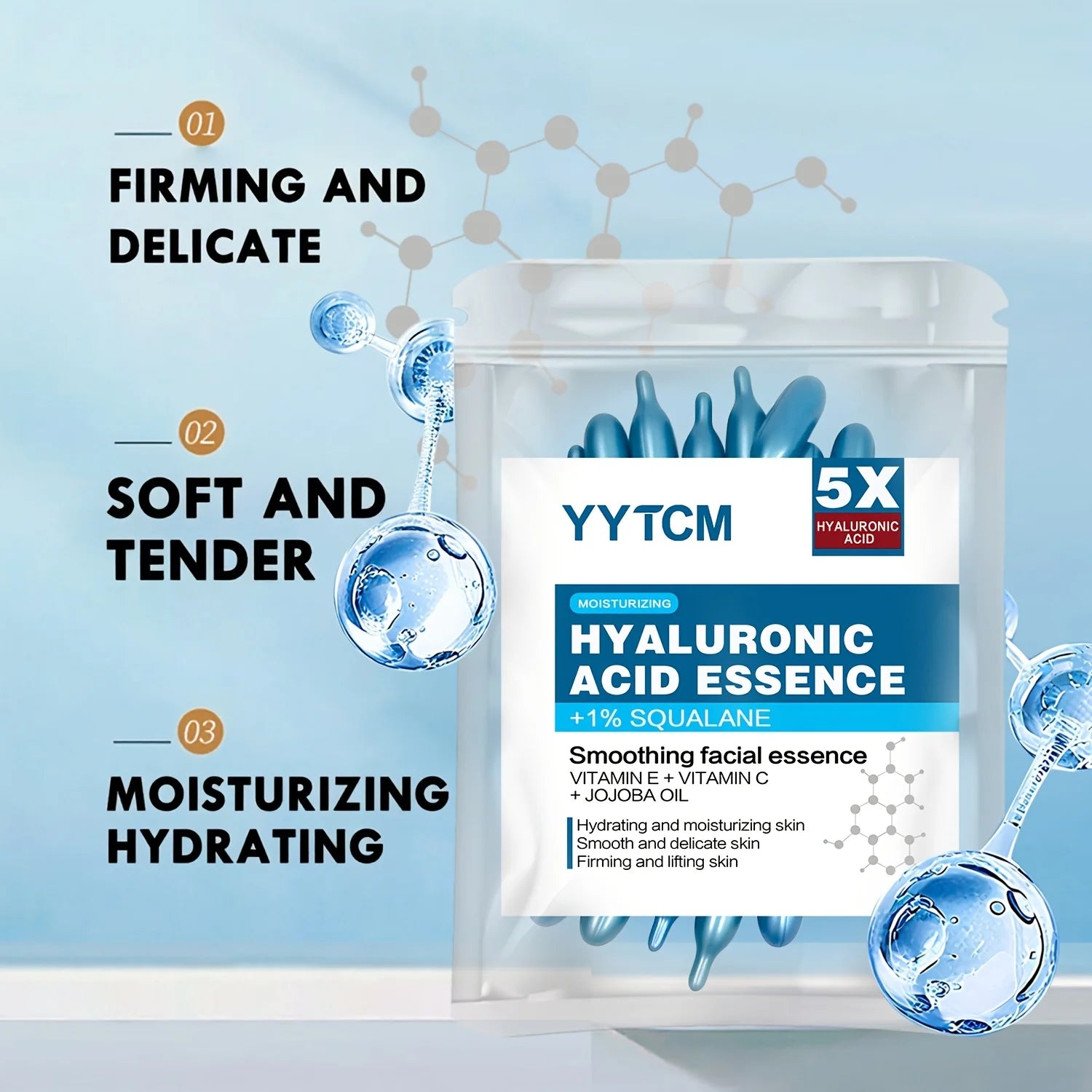 1 bottle - Hyaluronic acid deep moisturizing capsule essence, deep moisturizing and brightening skin essence (0.4gx30 capsules)/bag - 1 bag - Maison Royale Étoile