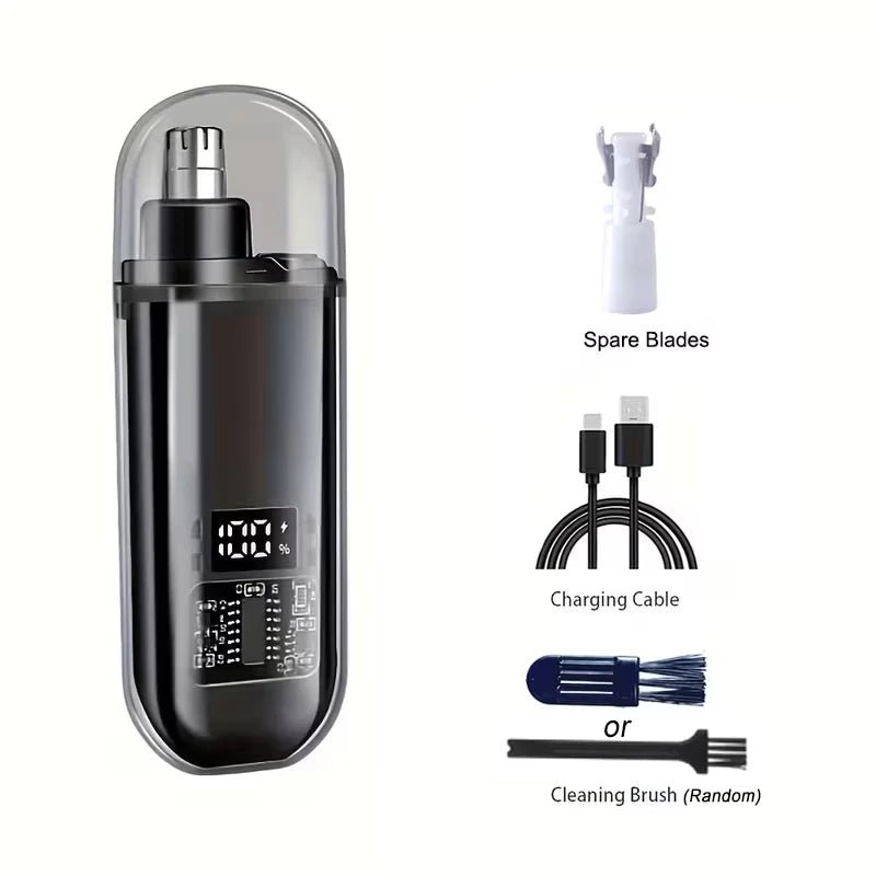 orange - 2 In 1 Electric Portable Ear And Nose Hair Trimmer Clipper 2024 Professional Painless Portable Eyebrow For Men - Maison Royale Étoile