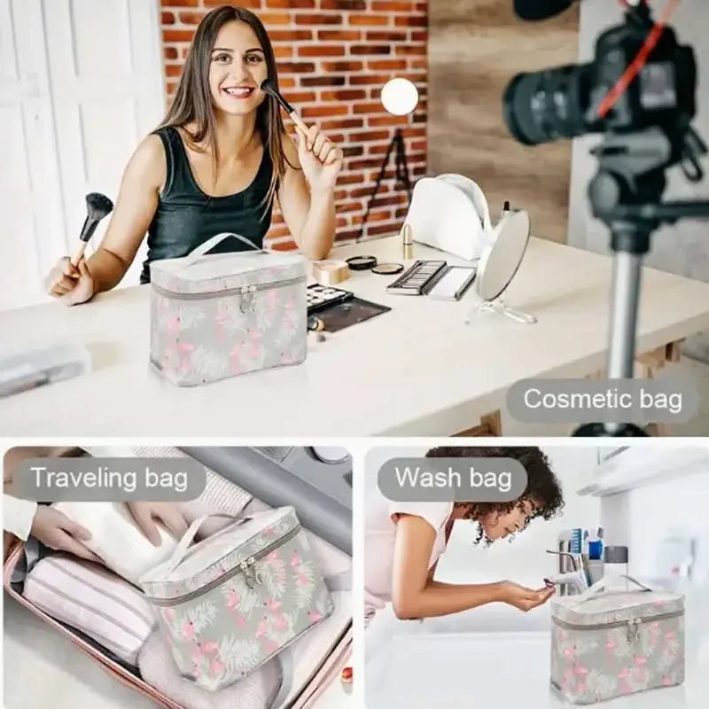 Large - capacity Makeup Bag with Multiple Compartments, Home and Travel Organizer for Toiletries and Cosmetics - Maison Royale Étoile