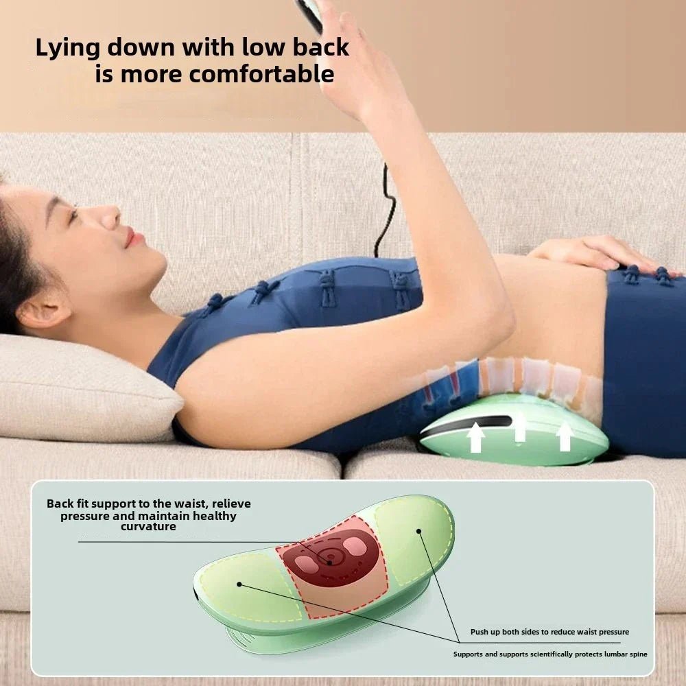 Rechargeable Electric Lumbar Traction Massager Adjustable Vibration Green - Maison Royale Étoile