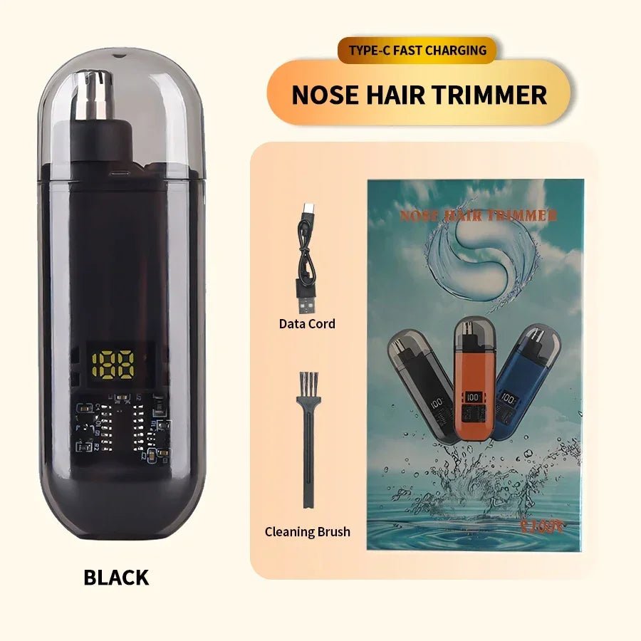 orange - 2 In 1 Electric Portable Ear And Nose Hair Trimmer Clipper 2024 Professional Painless Portable Eyebrow For Men - Maison Royale Étoile