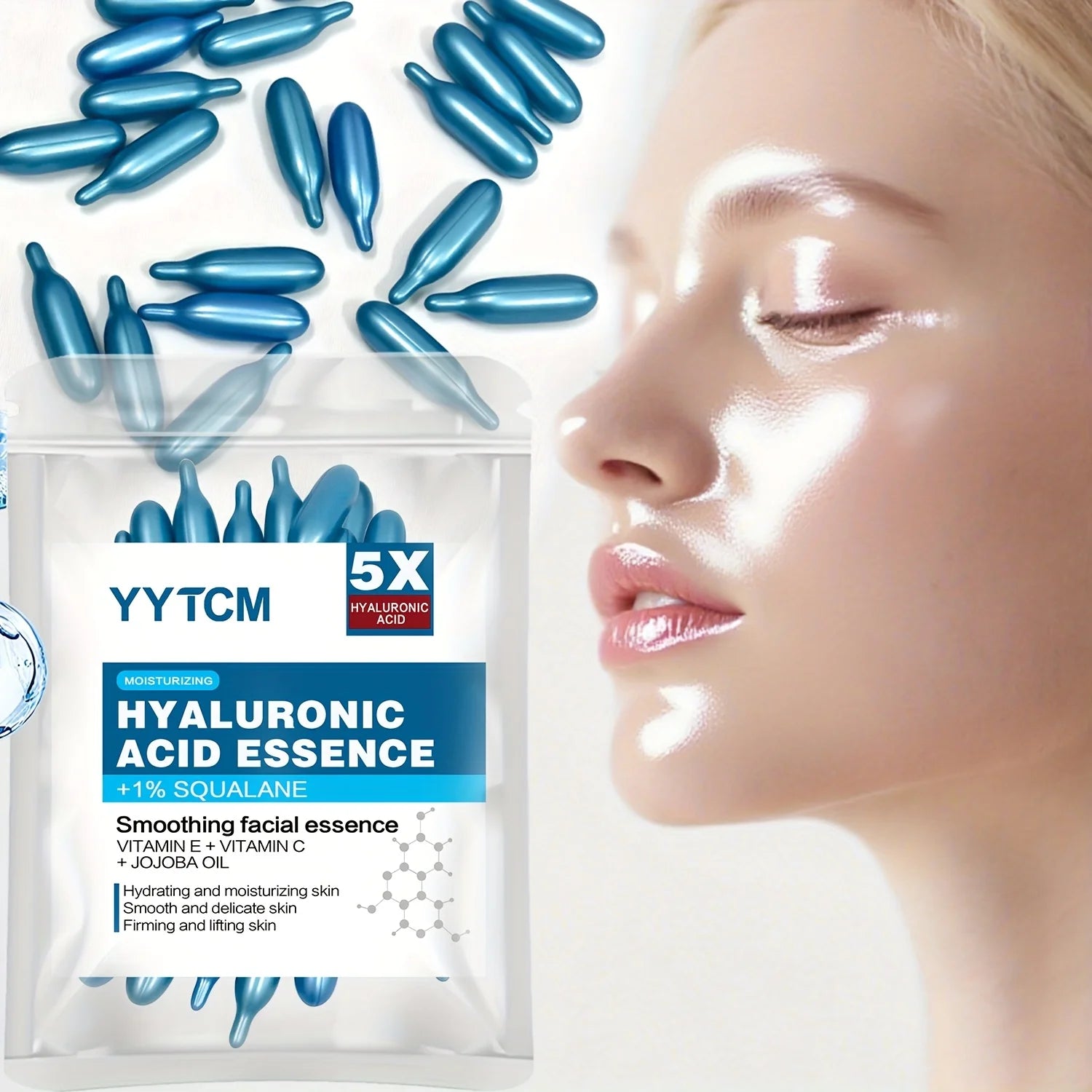 1 bottle - Hyaluronic acid deep moisturizing capsule essence, deep moisturizing and brightening skin essence (0.4gx30 capsules)/bag - 1 bag - Maison Royale Étoile