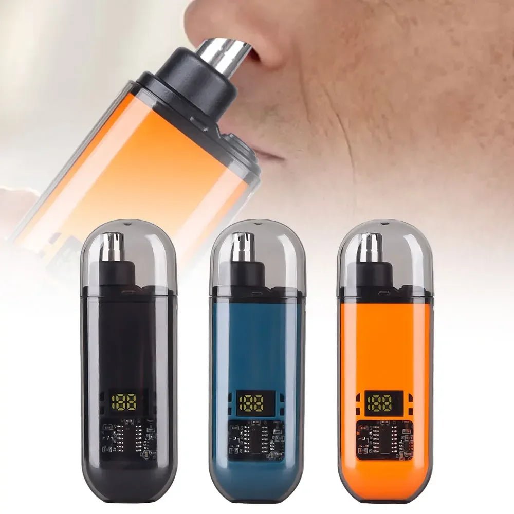 orange - 2 In 1 Electric Portable Ear And Nose Hair Trimmer Clipper 2024 Professional Painless Portable Eyebrow For Men - Maison Royale Étoile