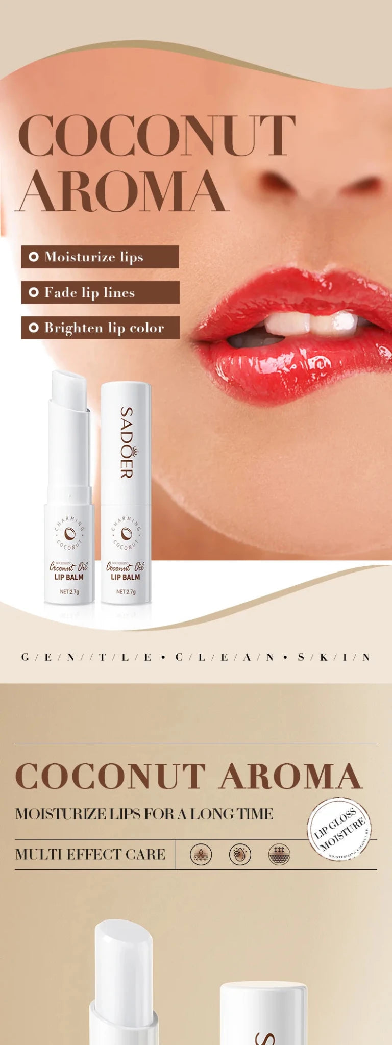 Coconut Lip Balm - Lasting Nourishment and Moisture for Men and Women - Daily Care Lip Balm - Maison Royale Étoile