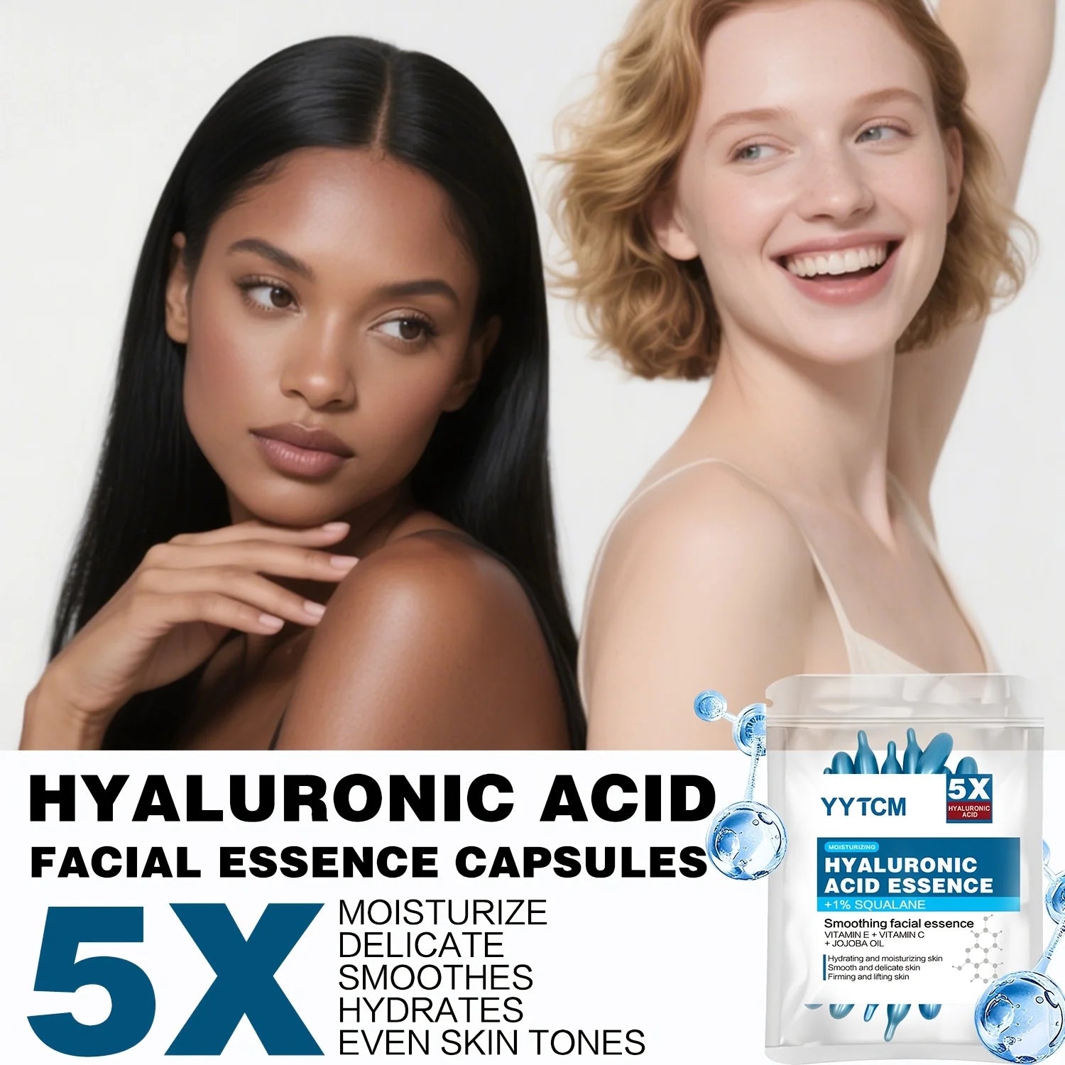 1 bottle - Hyaluronic acid deep moisturizing capsule essence, deep moisturizing and brightening skin essence (0.4gx30 capsules)/bag - 1 bag - Maison Royale Étoile