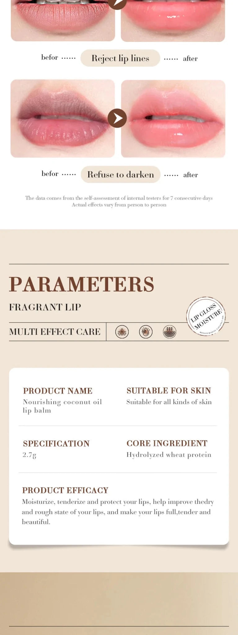 Coconut Lip Balm - Lasting Nourishment and Moisture for Men and Women - Daily Care Lip Balm - Maison Royale Étoile
