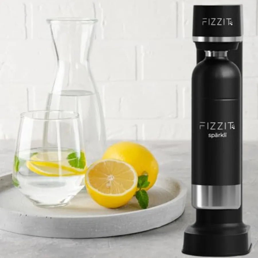 Black - Sprkli Black Carbonated Water Soda Maker Bundle 1 Black Stainless Steel Bottle 1 White Stainless Steel Bottle 2 CO Cylin - Maison Royale Étoile