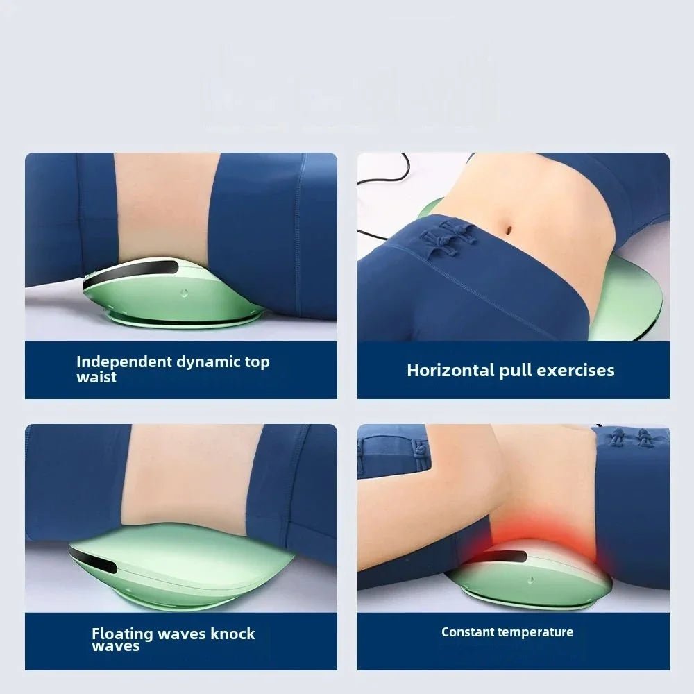 Rechargeable Electric Lumbar Traction Massager Adjustable Vibration Green - Maison Royale Étoile
