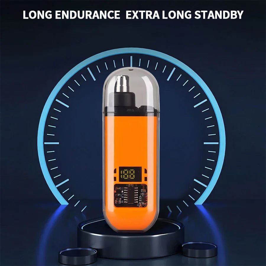 orange - 2 In 1 Electric Portable Ear And Nose Hair Trimmer Clipper 2024 Professional Painless Portable Eyebrow For Men - Maison Royale Étoile