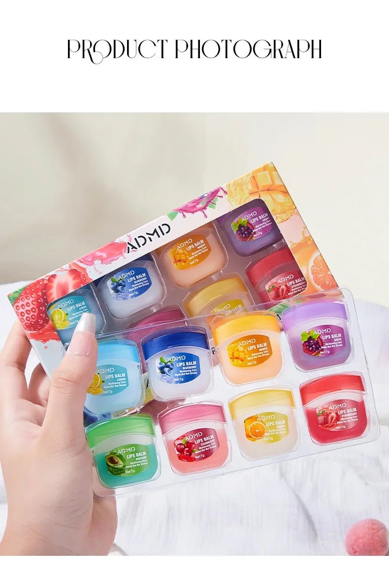 8pcs/box Fruits Lip Balm Sets Moisturizing Lipstick Makeup Base Moisturizer Lip Balm Anti - Cracking Lips Skin Care - Maison Royale Étoile