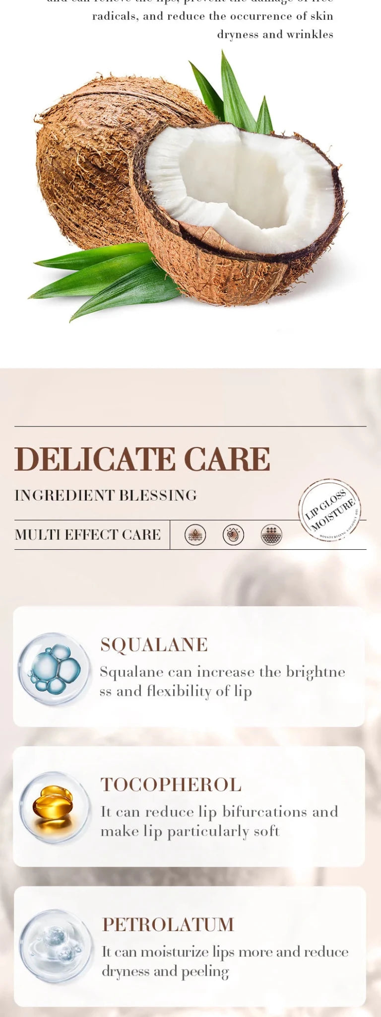 Coconut Lip Balm - Lasting Nourishment and Moisture for Men and Women - Daily Care Lip Balm - Maison Royale Étoile