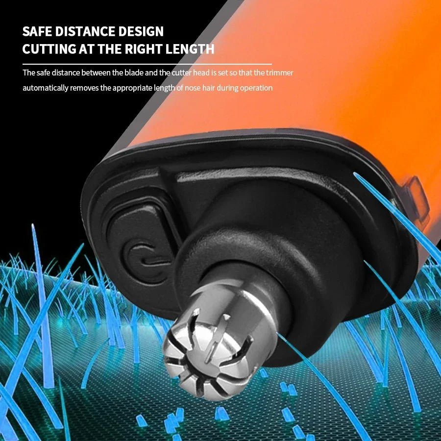 orange - 2 In 1 Electric Portable Ear And Nose Hair Trimmer Clipper 2024 Professional Painless Portable Eyebrow For Men - Maison Royale Étoile