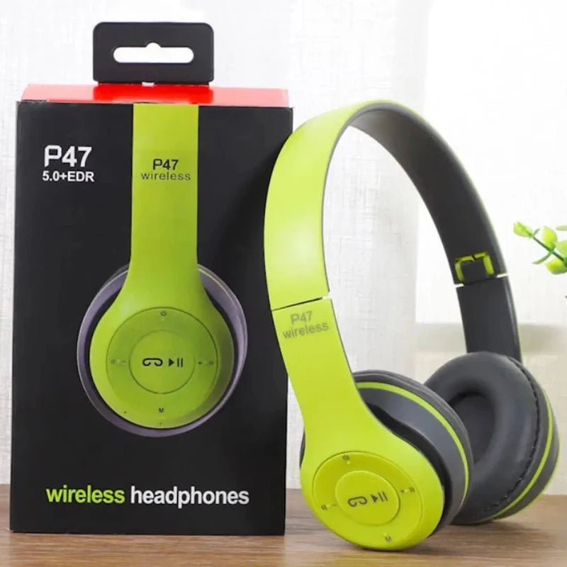Red - Handsfree Wireless Headphones Noise Canceling Headphone Earphone P47 headset Bluetooth Head Phone for iPhone Huawei Samsung S22 - Maison Royale Étoile