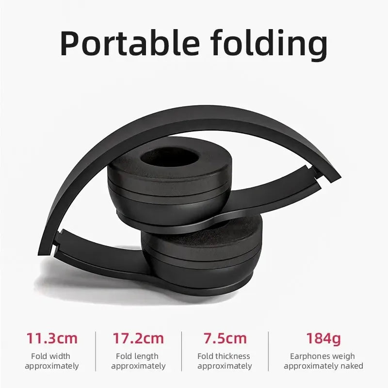 Red - Handsfree Wireless Headphones Noise Canceling Headphone Earphone P47 headset Bluetooth Head Phone for iPhone Huawei Samsung S22 - Maison Royale Étoile