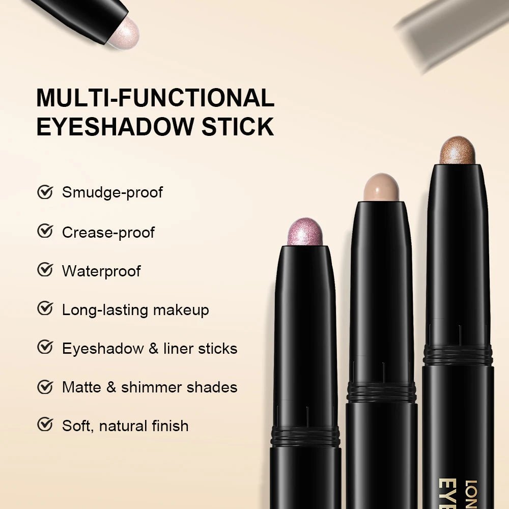 03 desert - 12 Colors Eyeshadow Pencil Stick Shimmer And Matte Waterproof Metallic Glitter Eye Shadow Highlighter Pencil Eyeshadow Cosmetics - Maison Royale Étoile